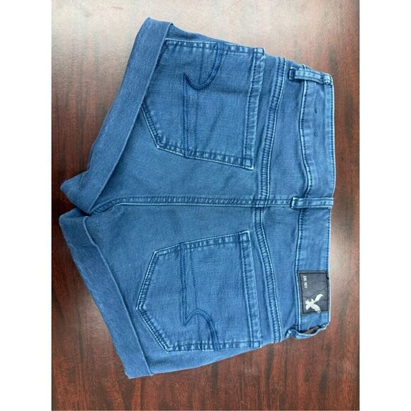 American Eagle Super Stretch Hi-Rise Shortie Blue Shorts Size 0 - Picture 2 of 5